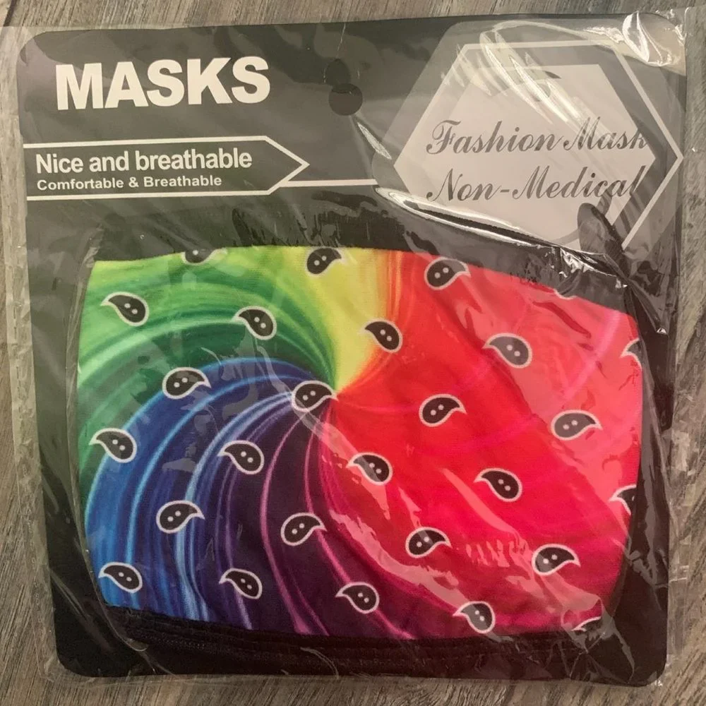 NWT LOT OF 5 4-20 & RAINBOW FASHION FACE MASKS